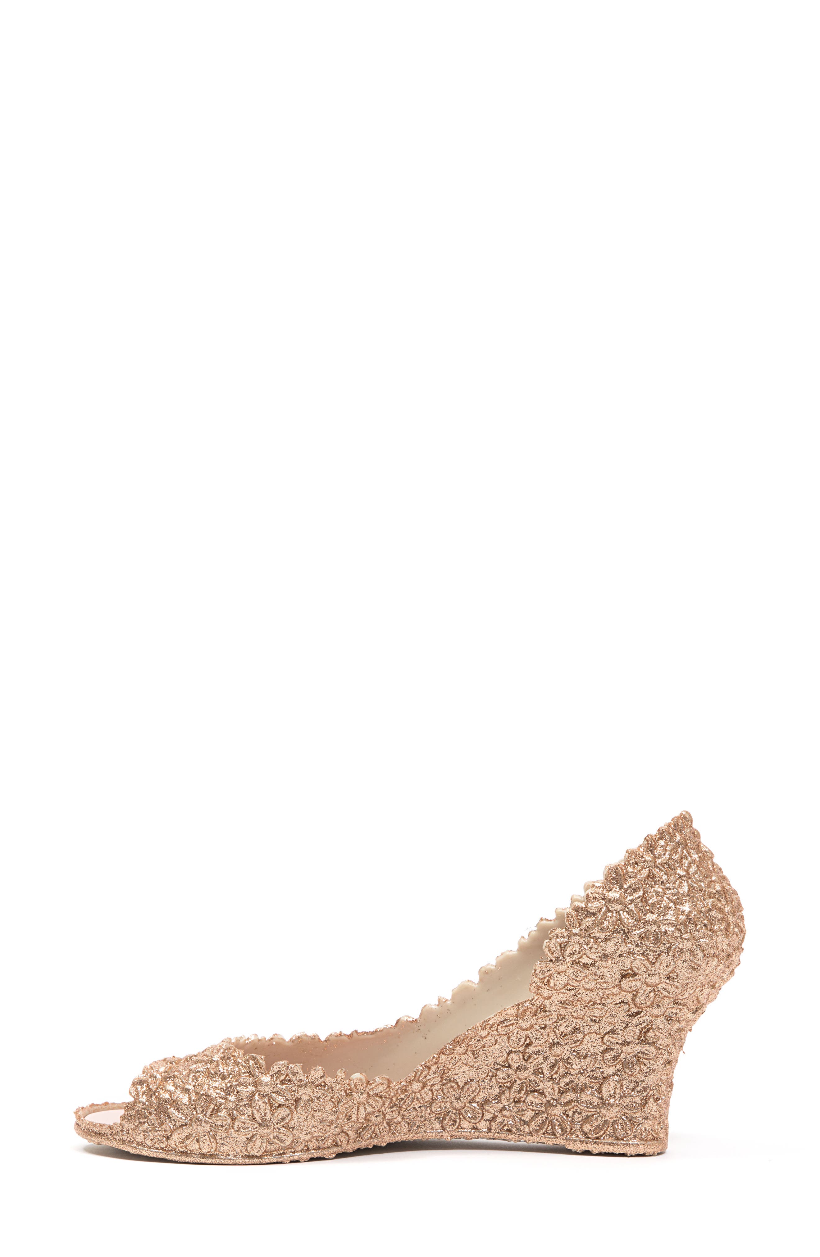 CHIC BY LADY COUTURE Peep-toe Wedge, Alternate, color, Gold