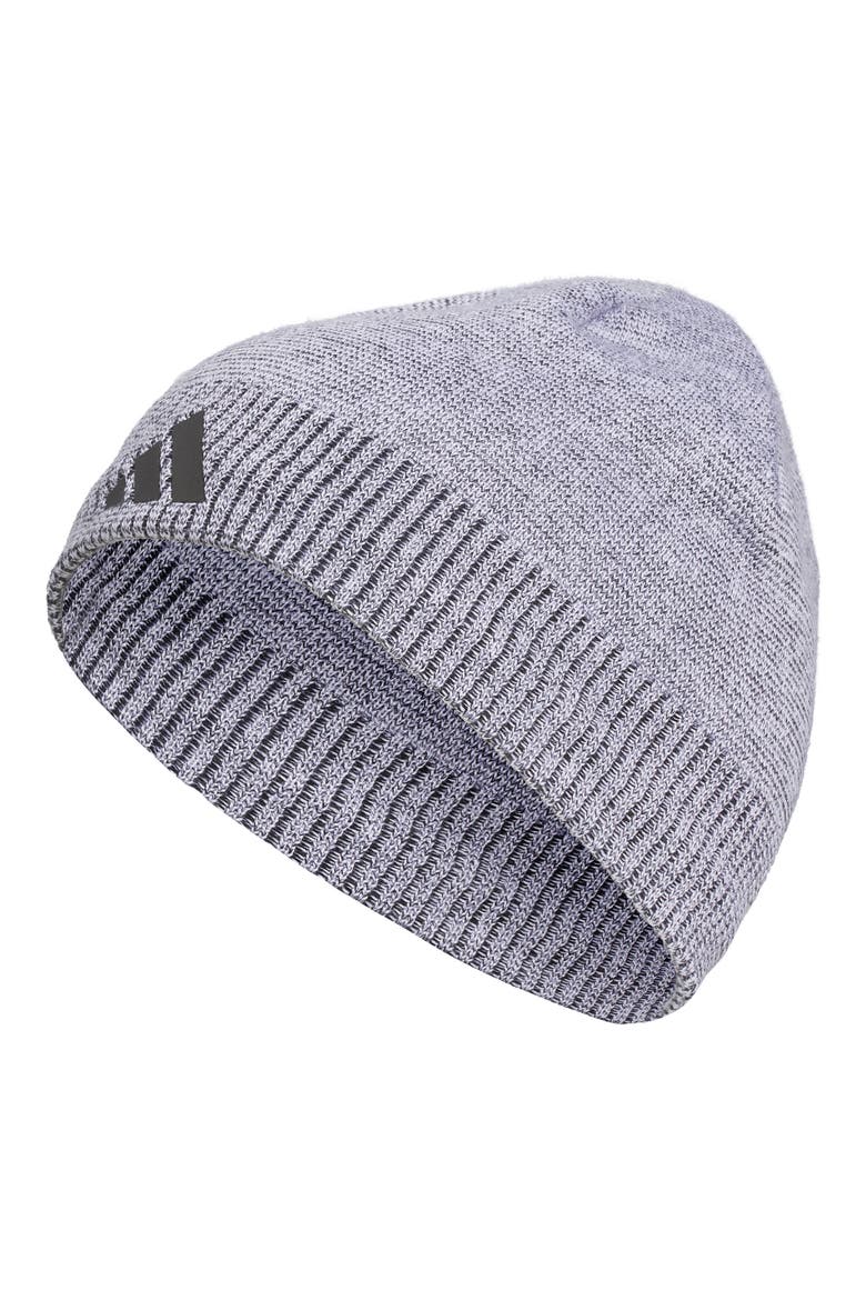 Men's Creator Three Stripe Beanie, Main, color, WHITE/BLACK