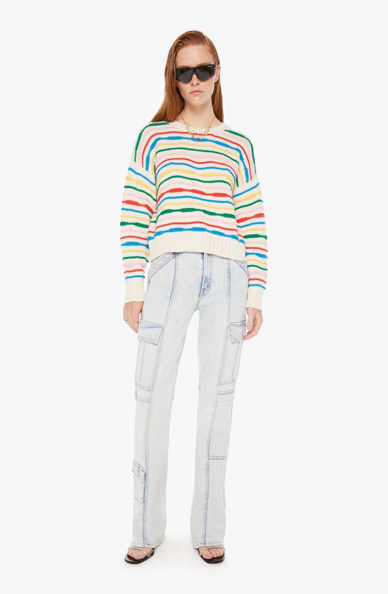 MOTHER The Jumper Wavy Stripe Sweater, Alternate, color, 