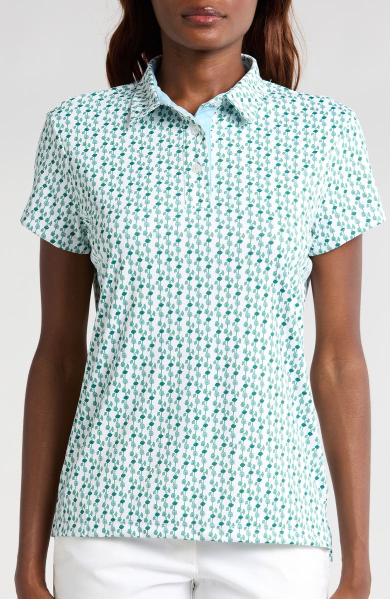 Swannies Tori Print Polo Shirt, Alternate, color, Sage