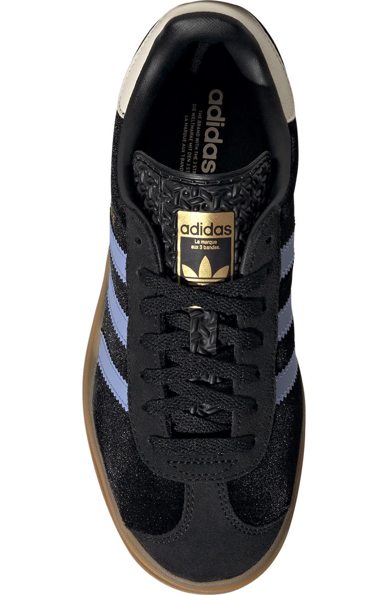 adidas Kids' Gazelle Bold Sneaker, Alternate, color, Black/ Blue Spark/ White