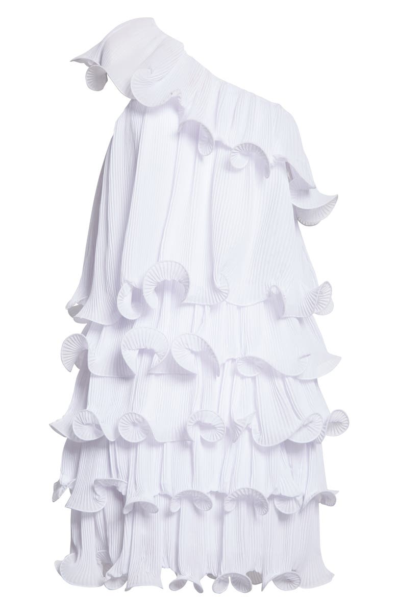 Milly Blakely Tiered Ruffle One-Shoulder Minidress, Alternate, color, 