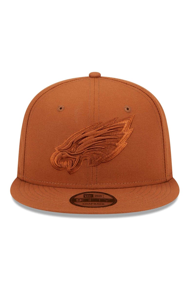 Men's New Era Brown Philadelphia Eagles Color Pack 9FIFTY Snapback Hat, Alternate, color, Brown