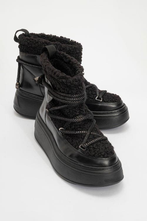 Prologue Shoes Dila Fur Lined Boot In Black