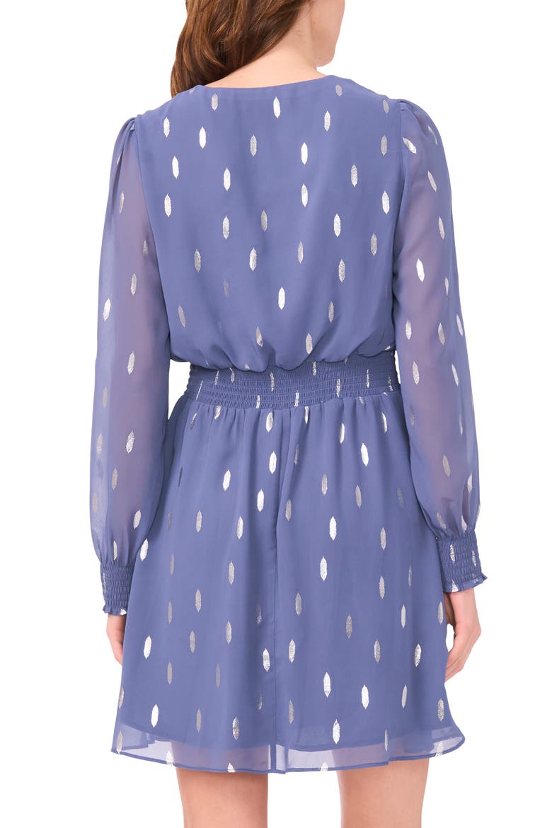 Metallic Spot Smocked Waist Dress, Alternate, color, VINTAGE INDIGO