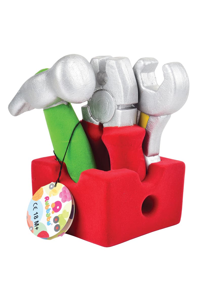 RUBBABU Pretend Play Tool Set (4 Piece Set With Caddy ) 18 Months +, Alternate, color, Multicolored