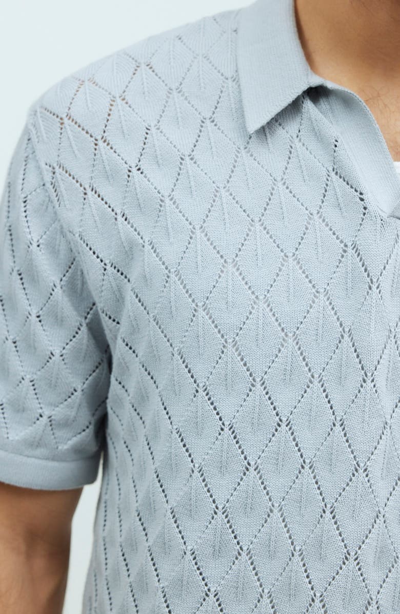 Madewell Diamond Stitch Johnny Collar Polo Sweater, Alternate, color, 