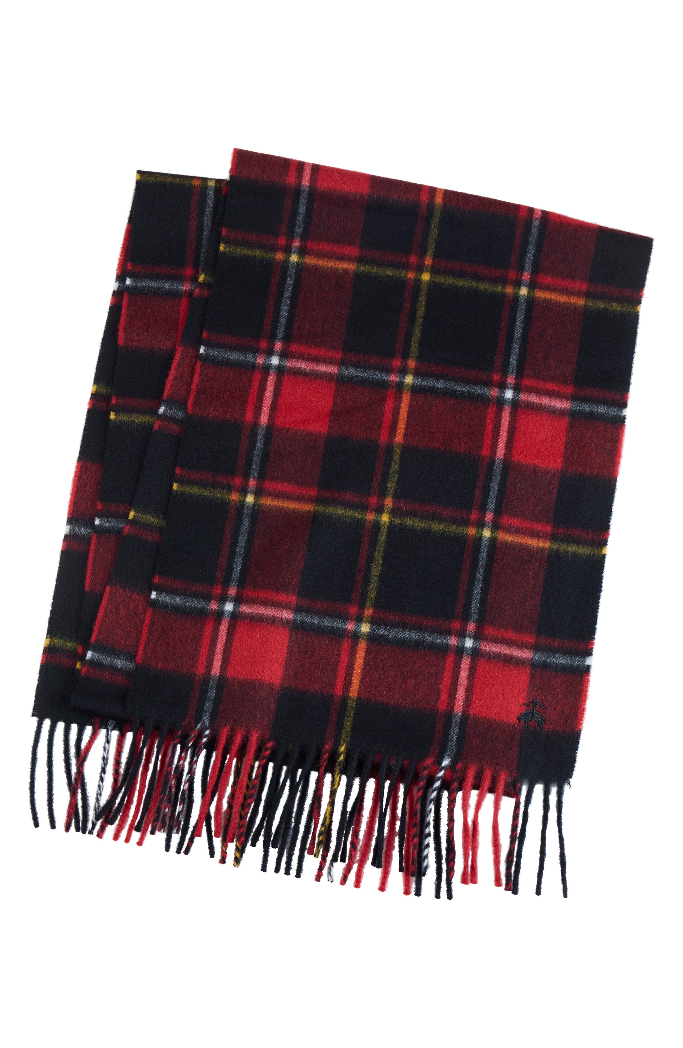 Brooks Brothers Tartan Wool & Cashmere Blend Fringe Scarf