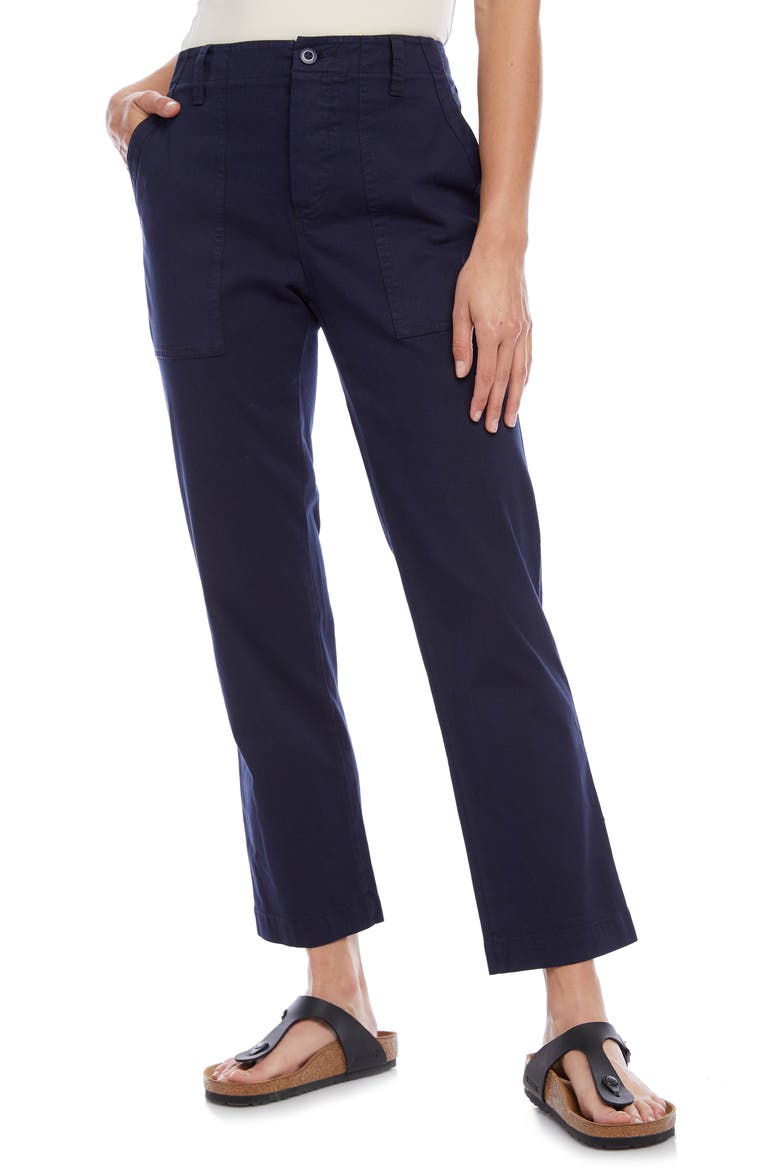 Cotton Blend Cargo Pants, Main, color, NAVY