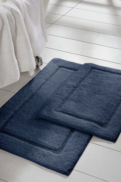 Solid Loop Non-Slip Bath Mat 2-Piece Set