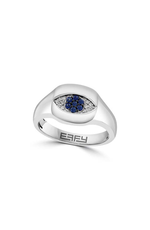Evil Eye Diamond & Sapphire Ring