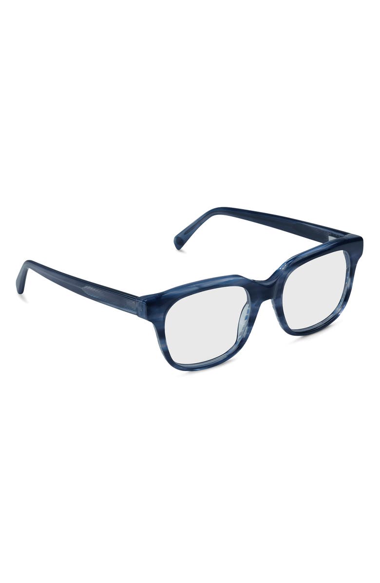 eyebobs Nomad 50mm Square Reading Glasses, Alternate, color, Ocean Blue Front And Temples