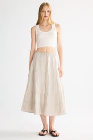 Orolay Bouquet Linen Skirt
