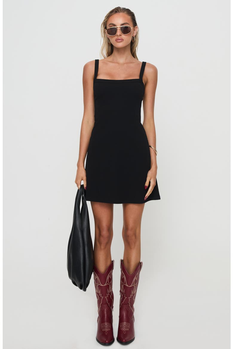DeSantis Fit & Flare Rib Minidress, Alternate, color, BLACK