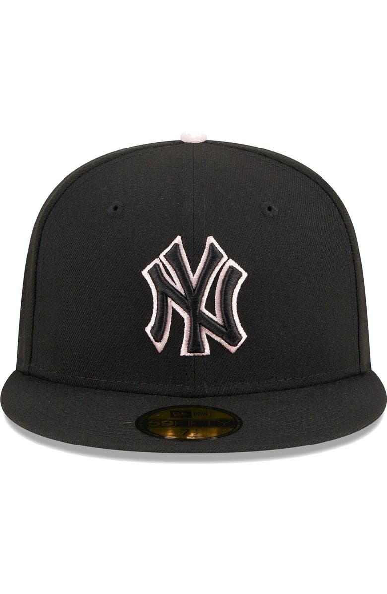 New Era Men's New Era  Black New York Yankees Pastel Undervisor 59FIFTY Fitted Hat, Alternate, color, 