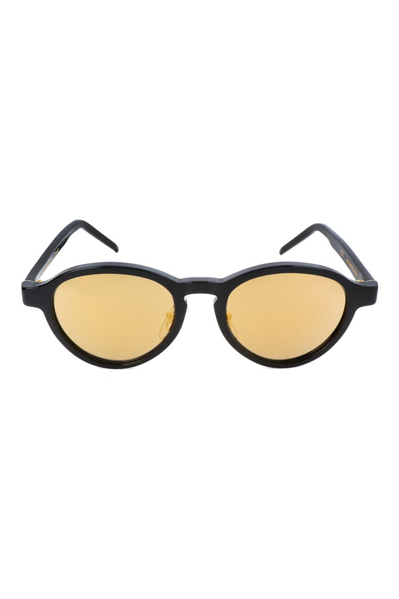 69mm Round Sunglasses, Main, color, BLACK
