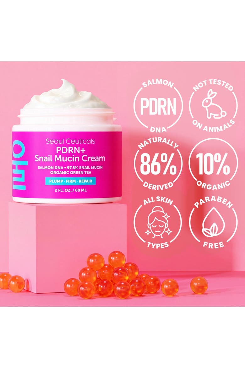 Korean PDRN Salmon DNA + Snail Mucin Cream, Alternate, color, White