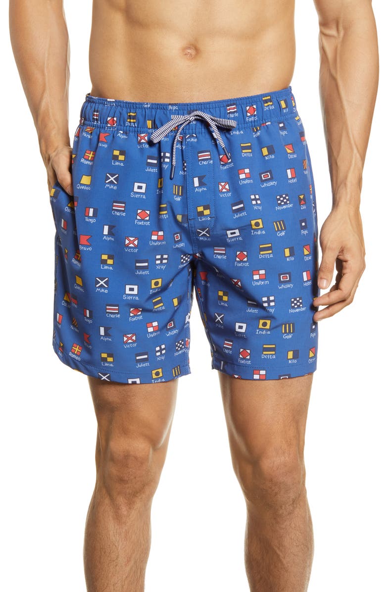 Reyn Spooner Charlie Foxtrot Swim Trunks, Main, color, 