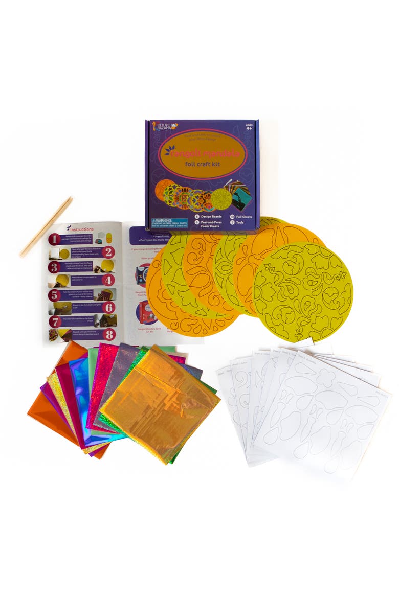 Foil Craft Kit Rangoli Mandala, Ages 4+, Alternate, color, Multicolored