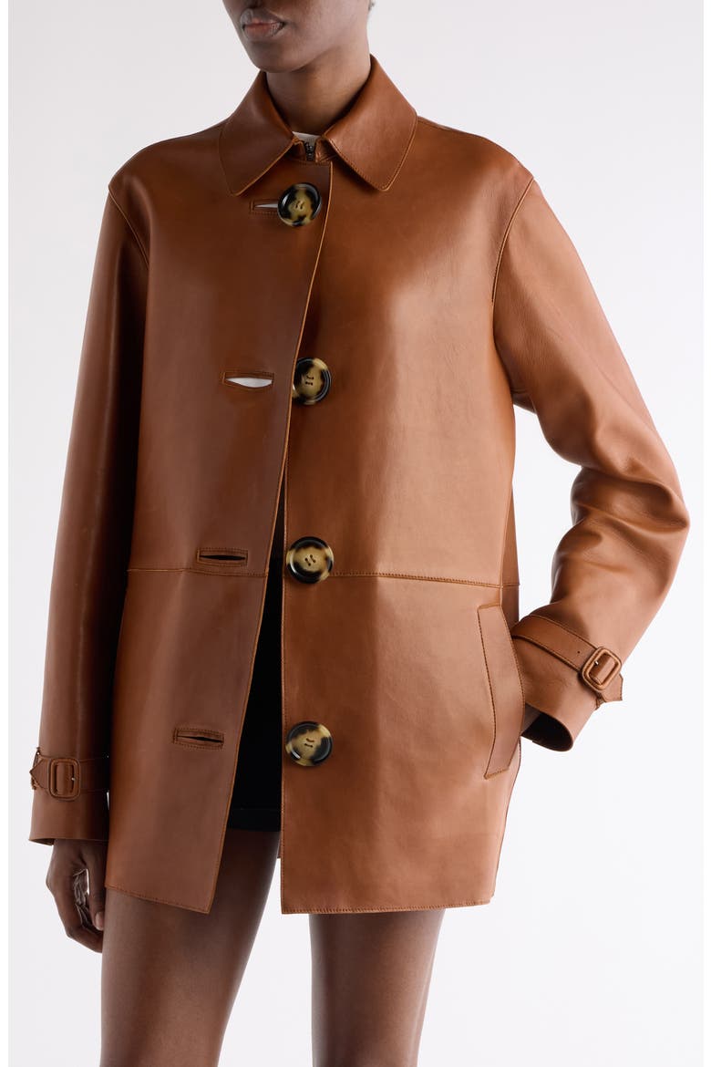 Lorassino Lambskin Leather Jacket, Alternate, color, COGNAC BROWN