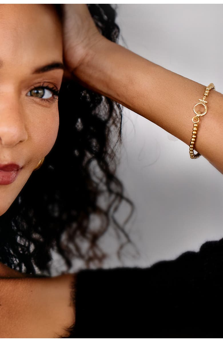 Mint & Lily Mint Beaded Bracelet, Alternate, color, Gold-Tone