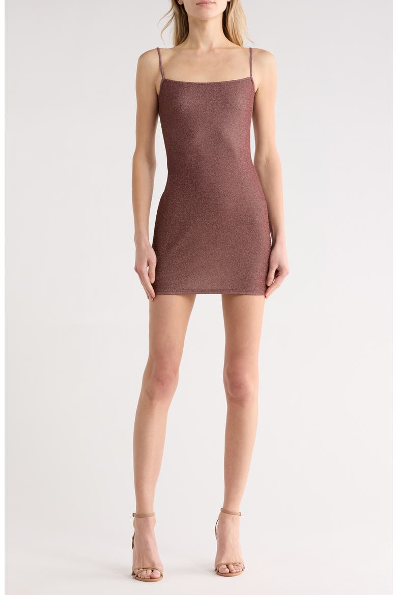 Kitty Metallic Body-Con Minidress, Main, color, CHOCOLATE SPARKLE
