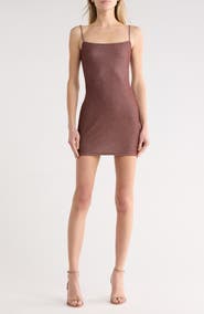 Reformation Kitty Metallic Body-Con Minidress