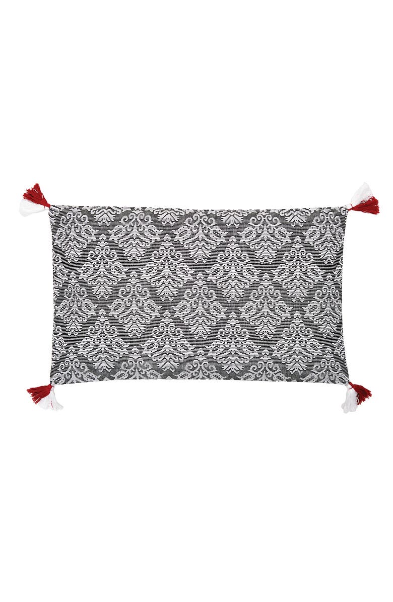 C&F Home Lottie Floral Tasseled Cotton Decorative Throw Pillow, GET, Main, color, Black