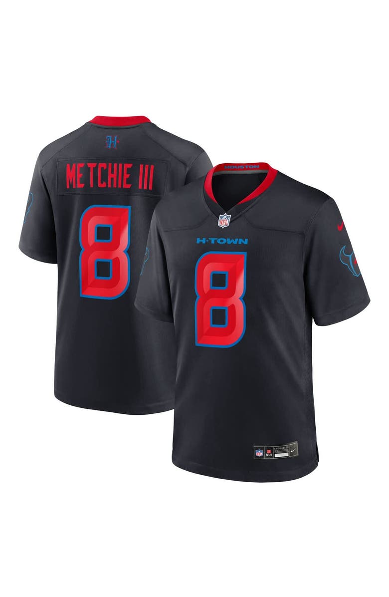 Nike Men's Nike John Metchie III  Navy Houston Texans 2nd Alternate Game Jersey, Main, color, 
