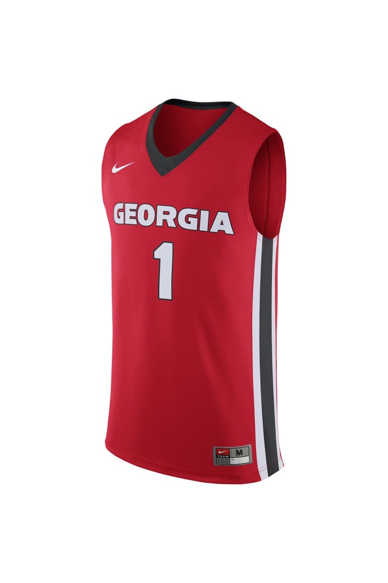 Men's Nike #1 Red Georgia Bulldogs Replica Jersey, Alternate, color, Red