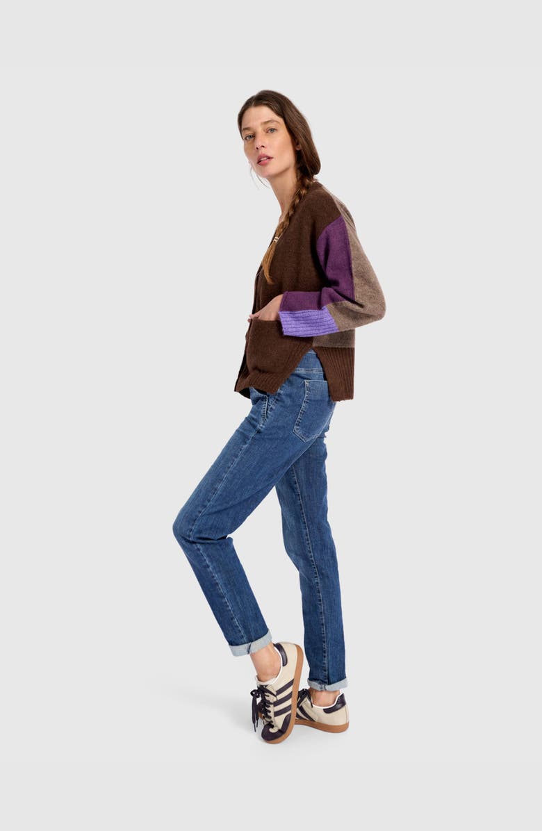 Alembika Finch Cardigan, Alternate, color, Brown/Purple