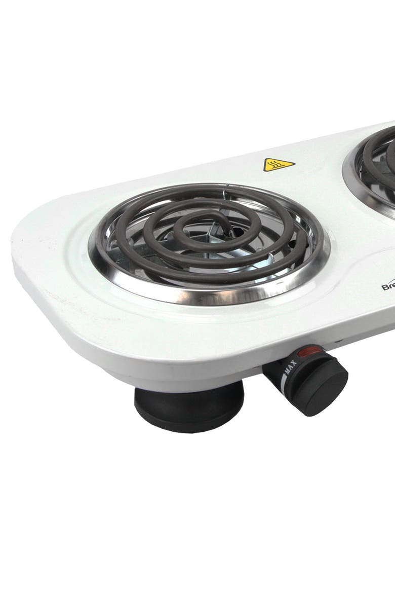 Electric 1500W Double Burner, Alternate, color, White