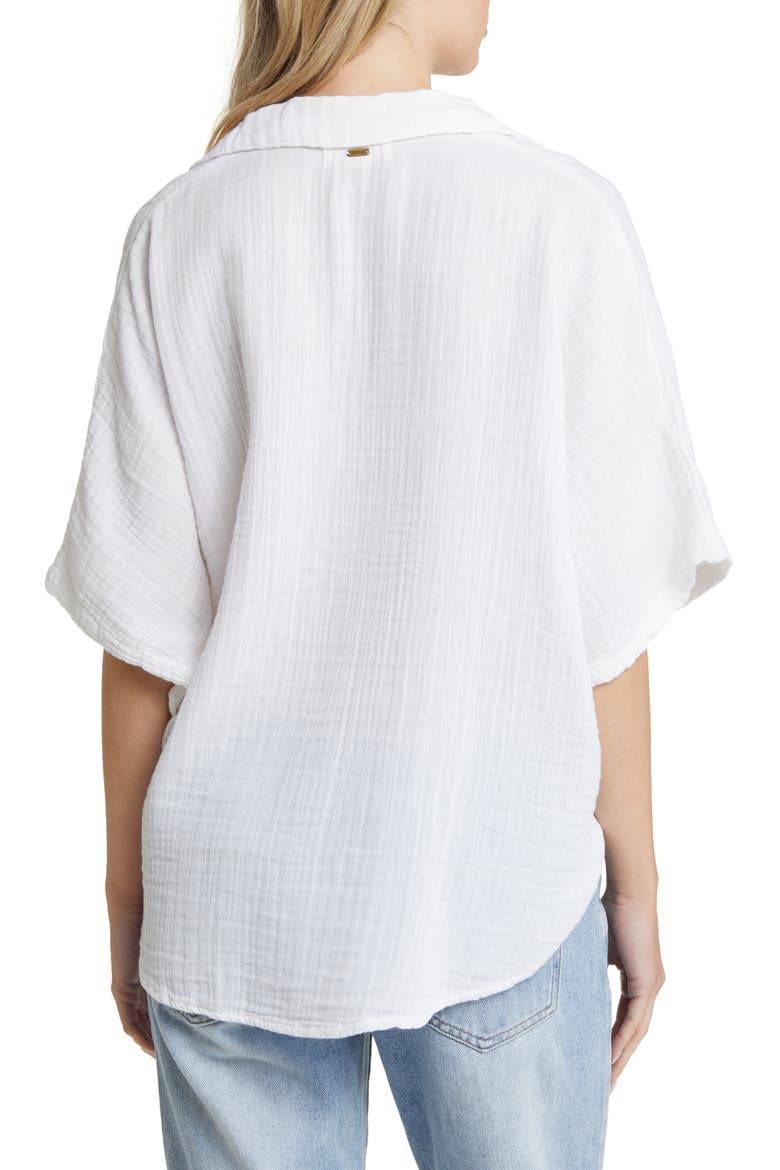 Premium Surf Cotton Gauze Button-Up Shirt, Alternate, color, WHITE