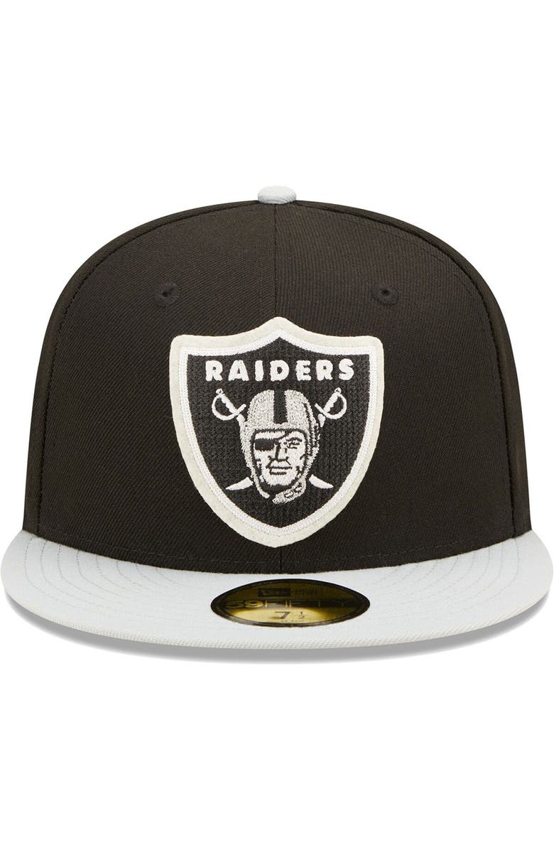 New Era Men's New Era Black/Silver Las Vegas Raiders Super Bowl XVIII Letterman 59FIFTY Fitted Hat, Alternate, color, Black