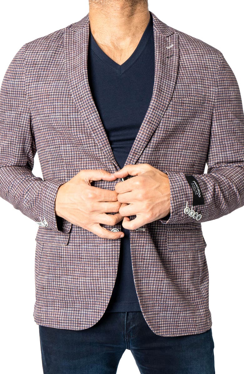 Maceoo Descartes Houndstooth Sport Coat, Alternate, color, Brown