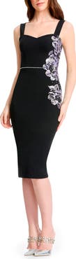 Dress the Population Nicole Floral Embroidered Sheath Dress
