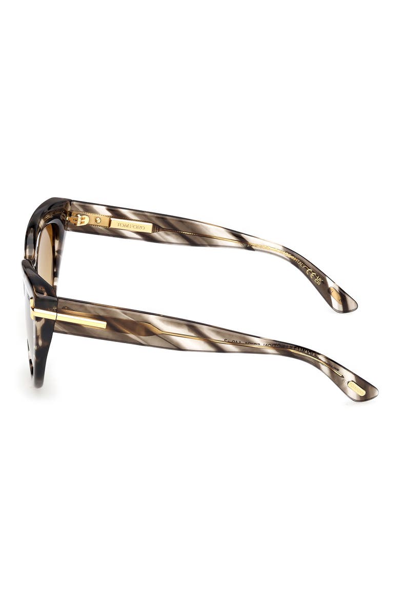 Icon 52mm Cat Eye Sunglasses, Alternate, color, STRIPED BLACK CHAMPAGNE