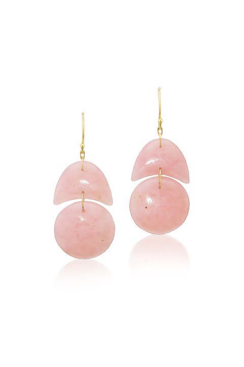 Pink Opal Tiny Arp Drop Earrings