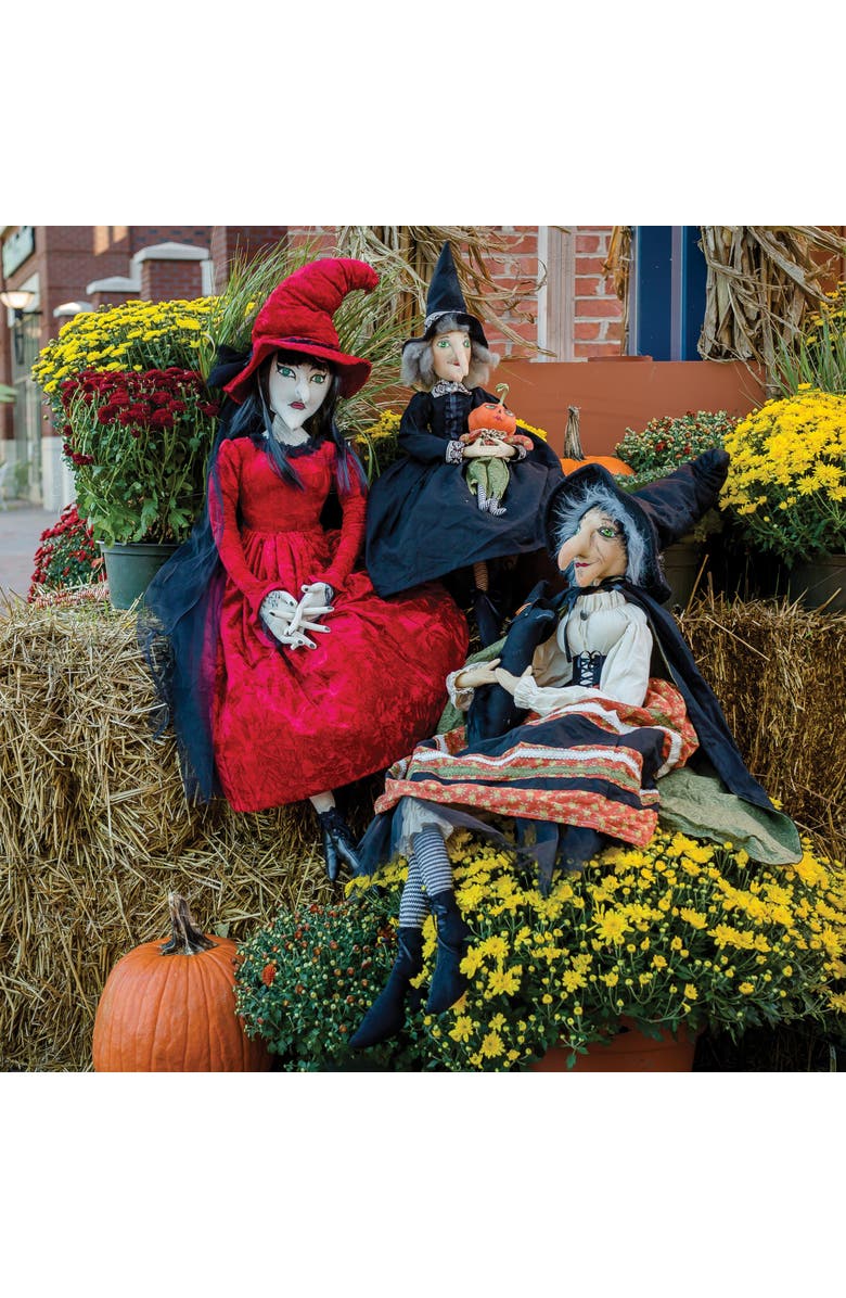 Gallerie II Marleigh Witch and Pumpkin Joe Spencer Gathered Traditions Halloween Art Doll Figure, Alternate, color, Black
