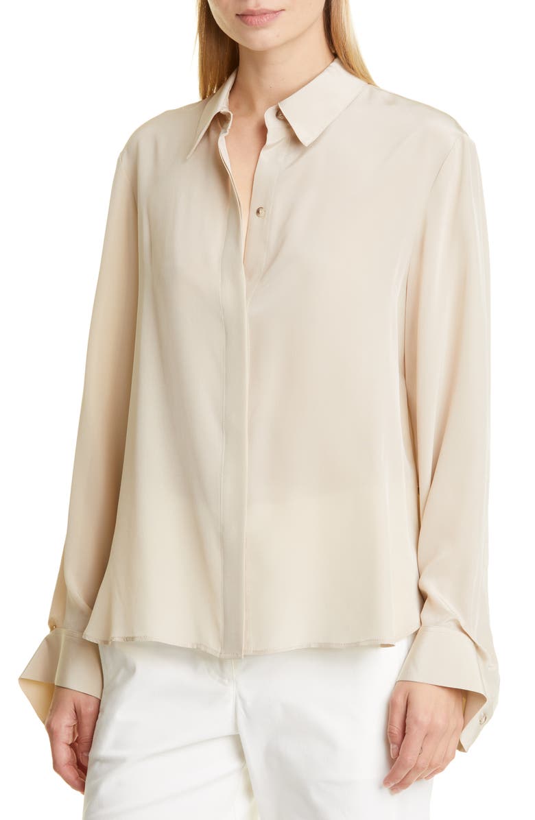 TWP Morning After Silk Button-Up Shirt, Alternate, color, 