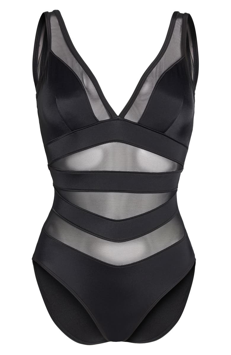 Ted Baker London Illiana Mesh Detail One-Piece Swimsuit, Alternate, color, 