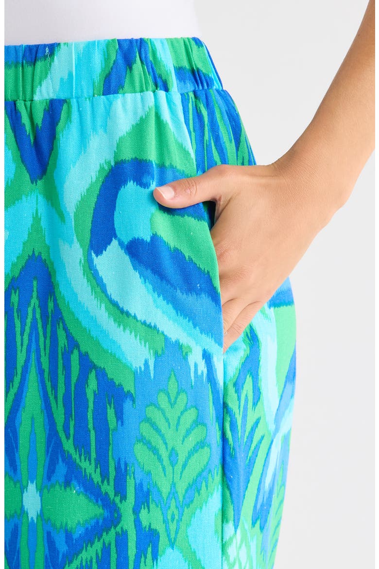 Blissy Tropical Hanie Flare Pants, Alternate, color, KELLY-BLUE-MULTI