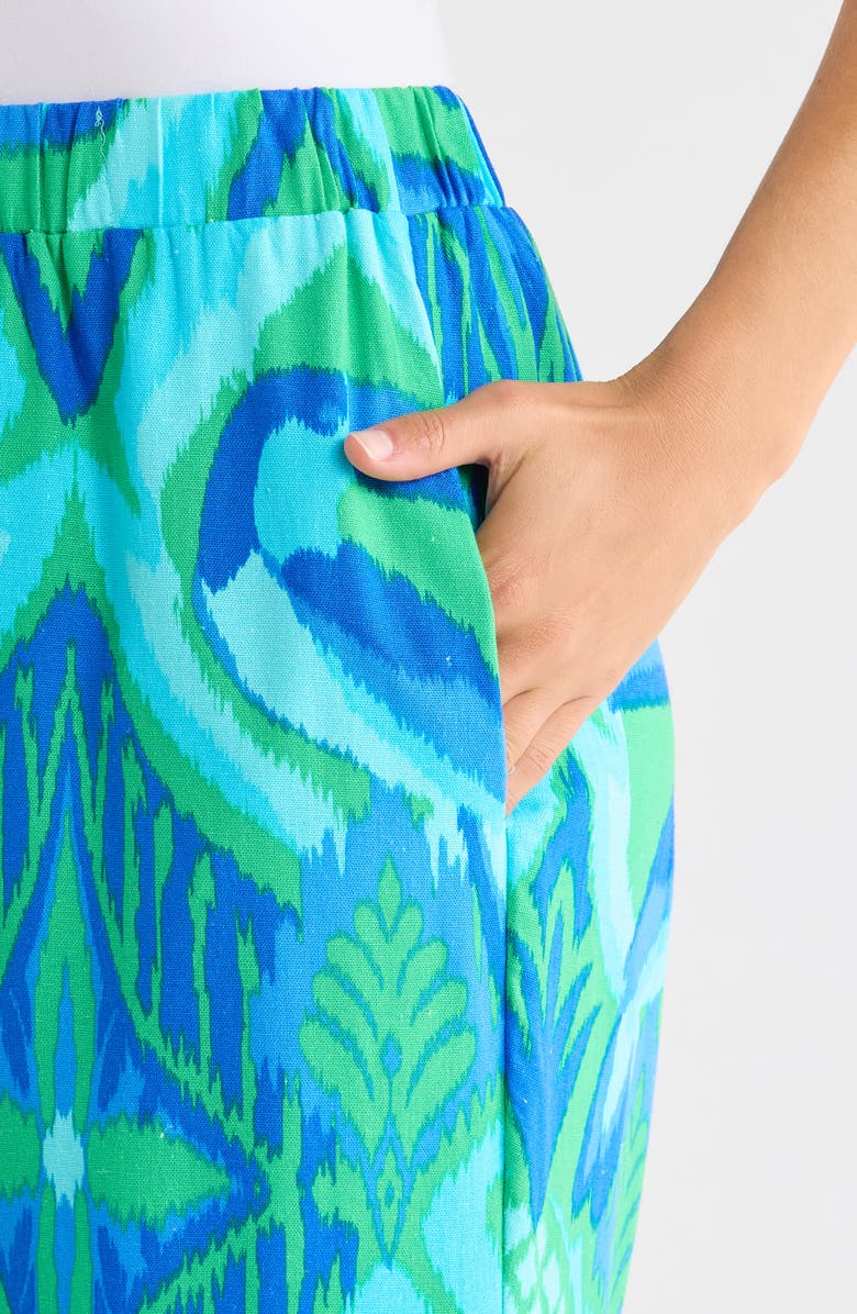 SUGARLIPS Blissy Tropical Hanie Flare Pants, Alternate, color, Kelly-Blue-Multi