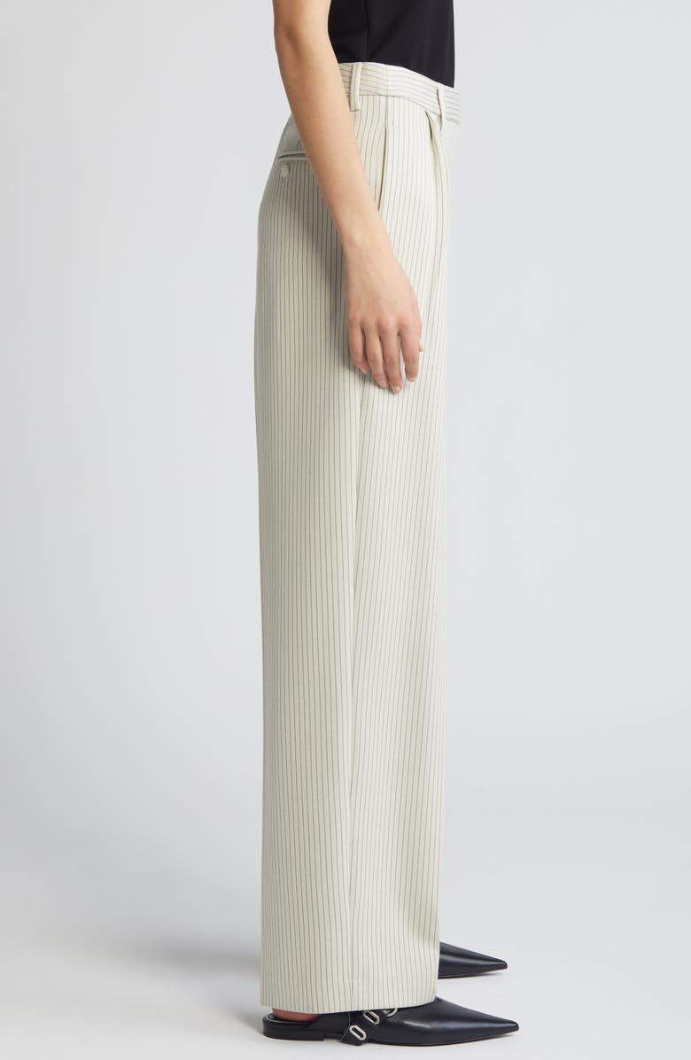 rag & bone Marianne Pinstripe Ponte Pants, Alternate, color, Ivory Stripe