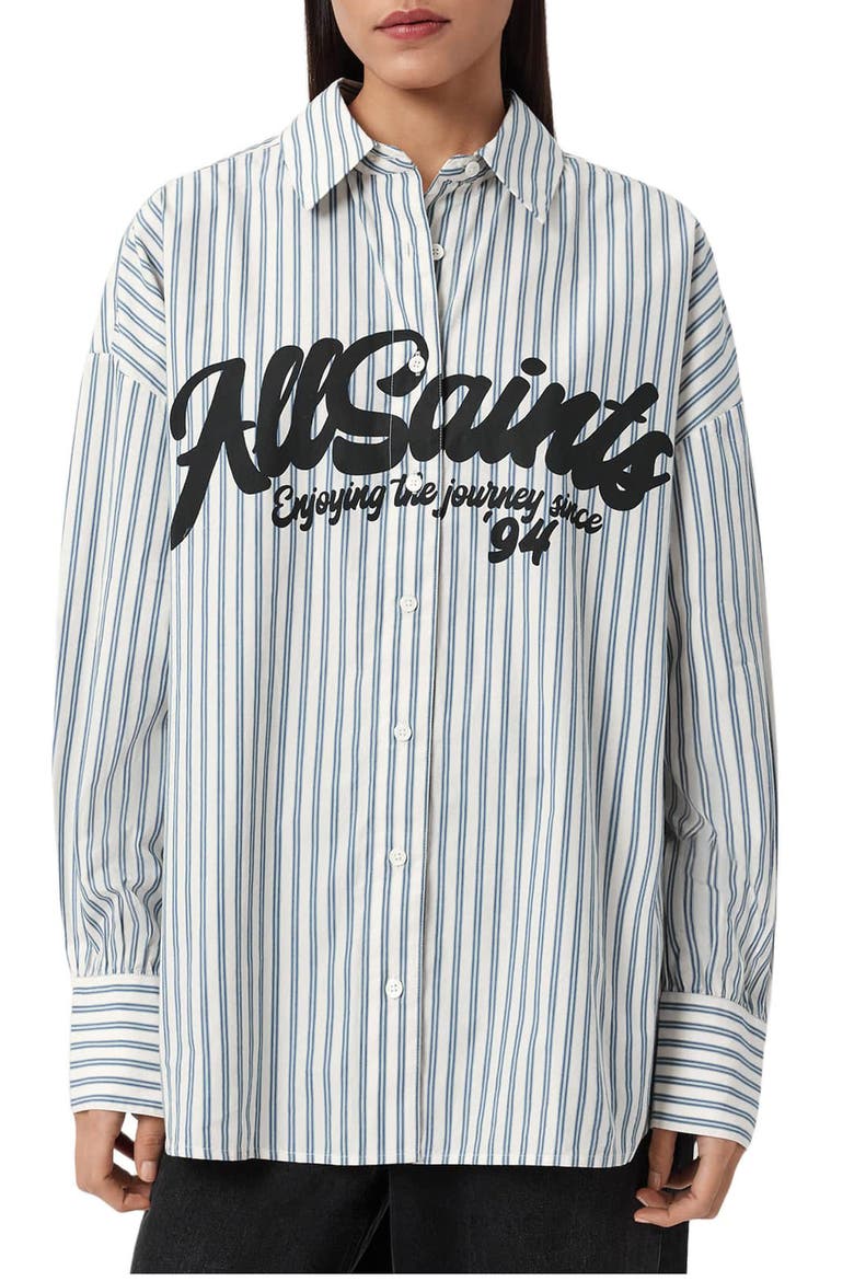 Adrianne Logo Shirt, Main, color, BLUE/ WHITE
