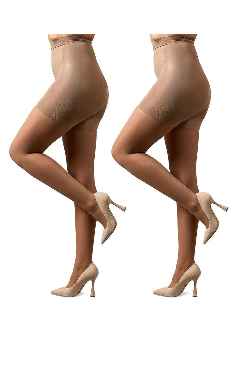 MeMoi 2-Pack Smoother Tights, Main, color, Honey