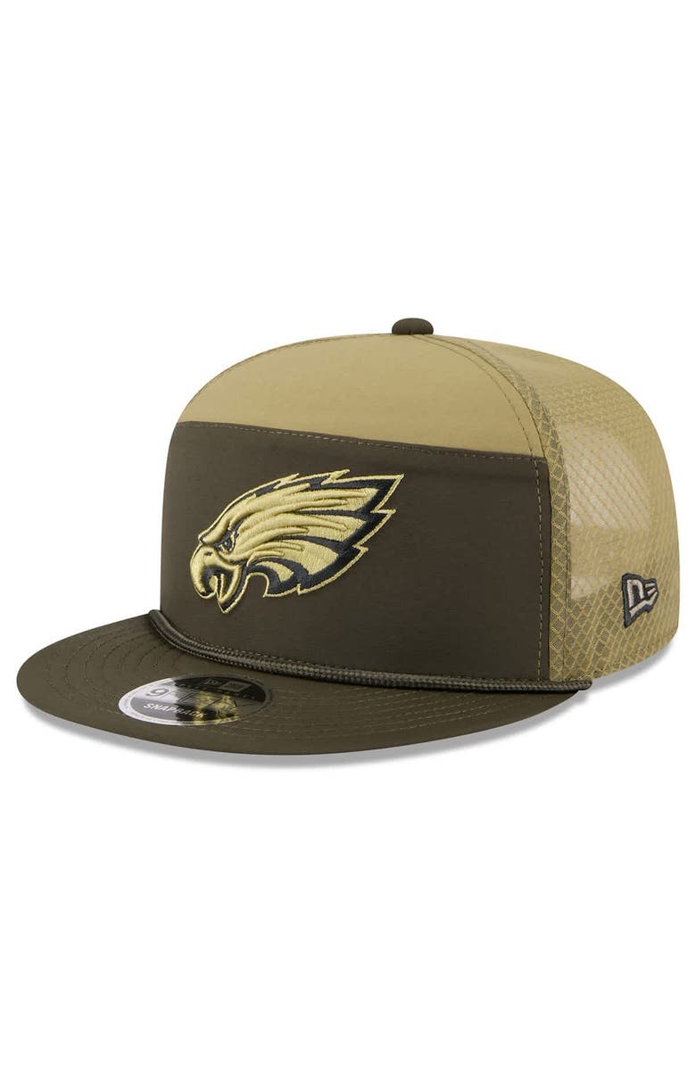 New Era Men's New Era Dark Green Philadelphia Eagles 2025 Salute to Service Split Panel 9FIFTY Snapback Hat, Alternate, color,