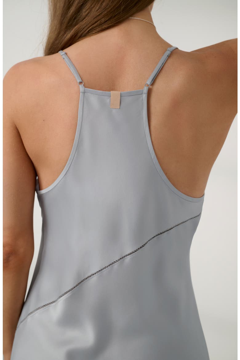 Ladder Stitch Washable Silk Slipdress Nightgown, Alternate, color, DOVE GREY