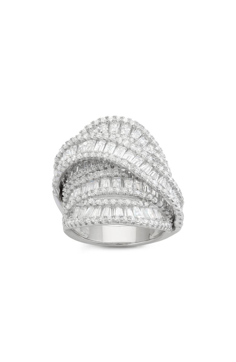 FZN Sterling Silver Cubic Zirconia Multiband Ring, Main, color, Silver