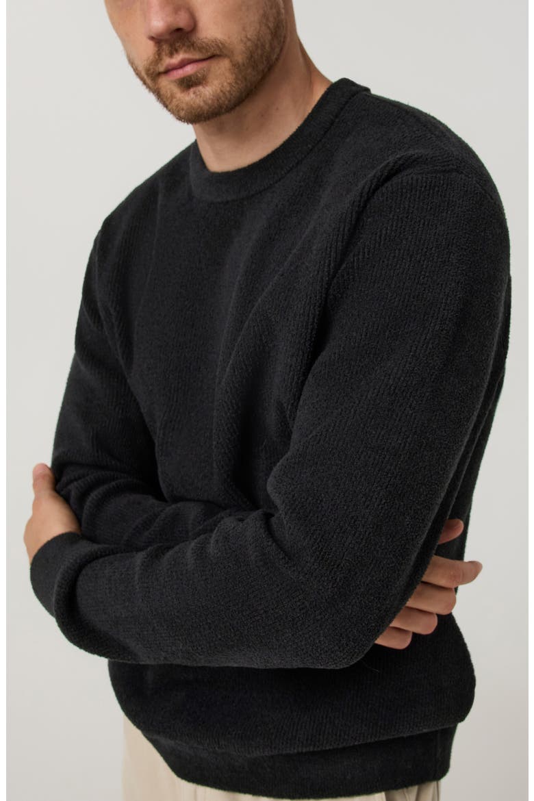 Midweight Rib Sweater, Alternate, color, BLACK